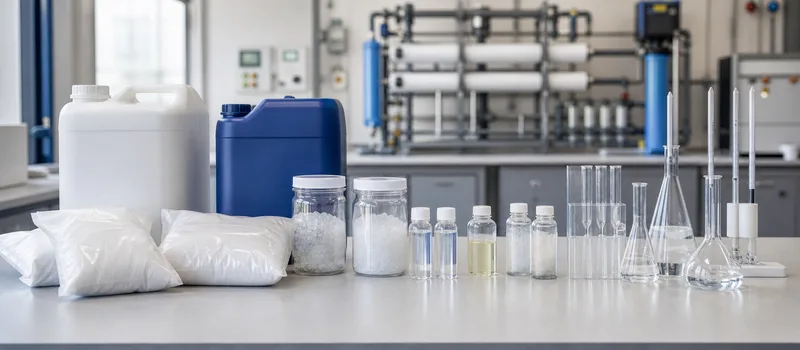 Controlled crystalline and liquid samples with sealed supply bags.