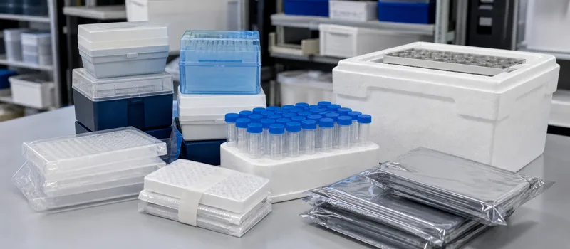 Diagnostic testing consumables in a controlled supply area.