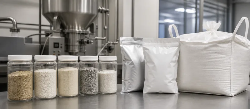 Feed-premix samples with sealed bags and dosing equipment.