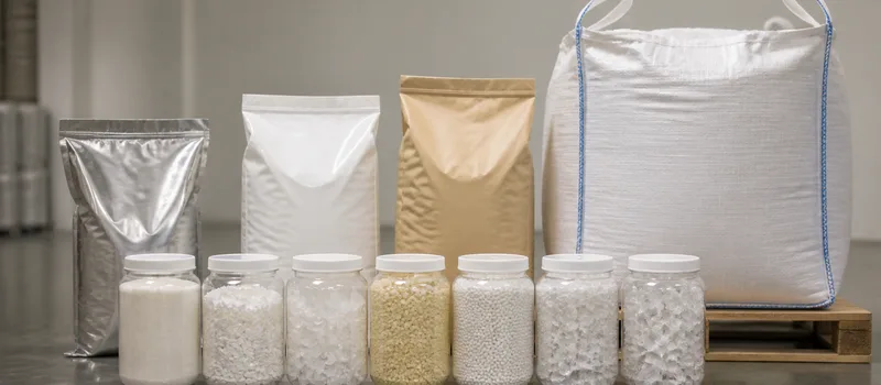 Sealed mineral samples with lined commercial bags.